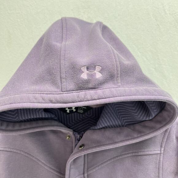 Under Armour Storm ColdGear Infrared Shield Hooded Jacket Womens Small Purple - Picture 2 of 14